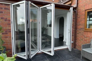 bifold doors partially opened