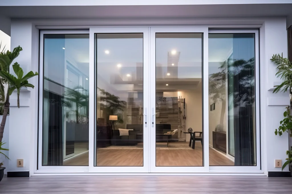 white upvc sliding doors patio