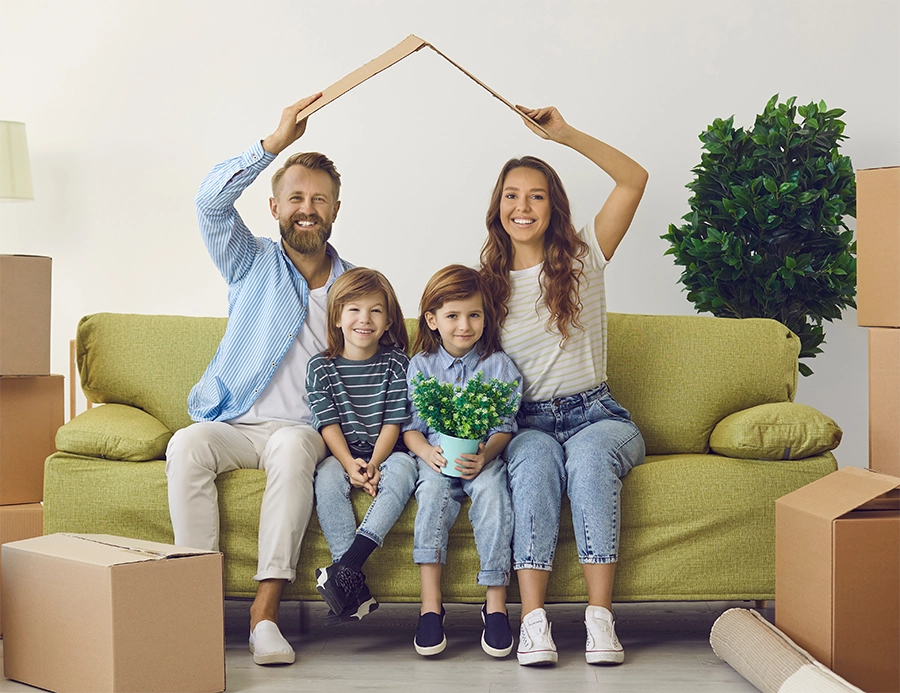 parents and their 2 sons