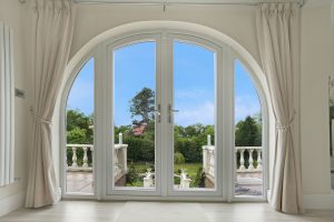 white arch doors