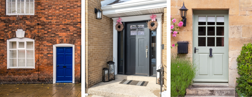 different front door colours based on different house styles