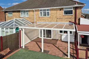 white aluminium veranda installation