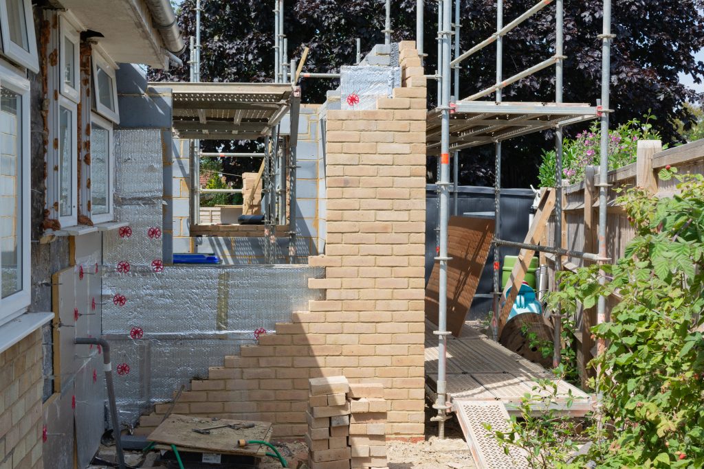 Building of extension of the existing house