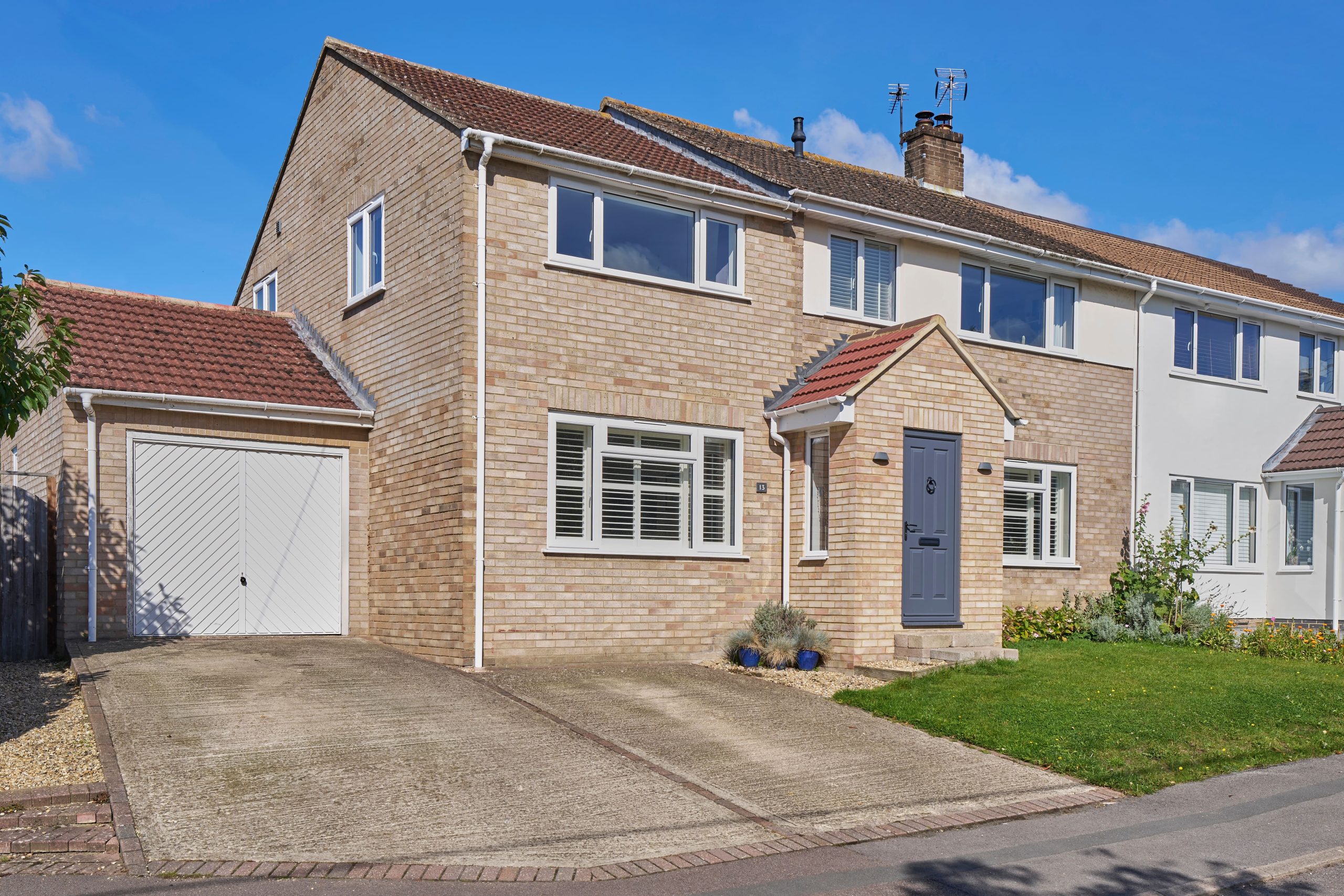 UK Semi Detached House with front porch